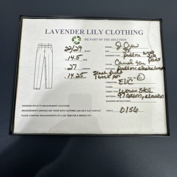 J.Crew Women's Plus 3X Pullon Wide Leg Stretch Pants Camel Tan EUC Inseam 27" - Picture 10 of 10